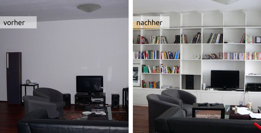 Wohnzimer - Vorher und Nachher